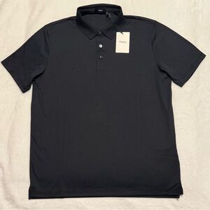 Theory Men's Black Short-Sleeve Polo Shirt